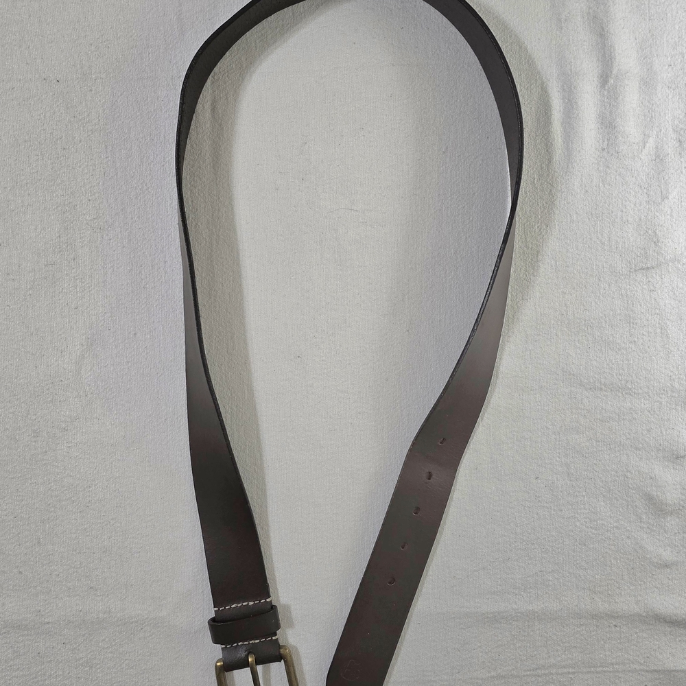 Timberland Dark Brown Genuine Leather Belt Roller Buckle Wide Keeper Size 36 - Picture 10 of 16